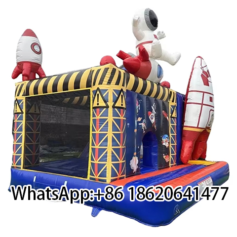 Large Astronaut Themed Outdoor Inflatable Bounce House Obstacle Course Slide
