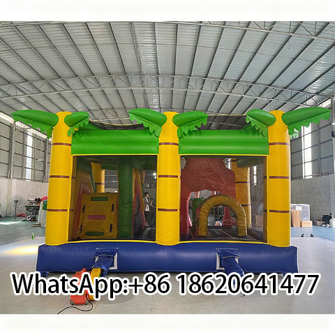 Factory Sale Lion Theme Inflatable Bounce House with Dry Slide For Kids
