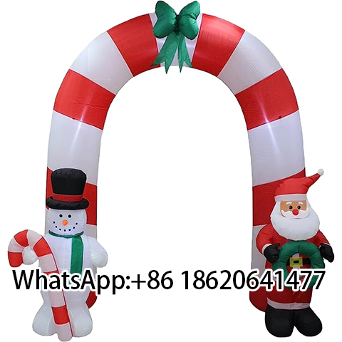 Christmas Snowman Santa Claus Yard Decoration Inflatable Arch for Outdoor