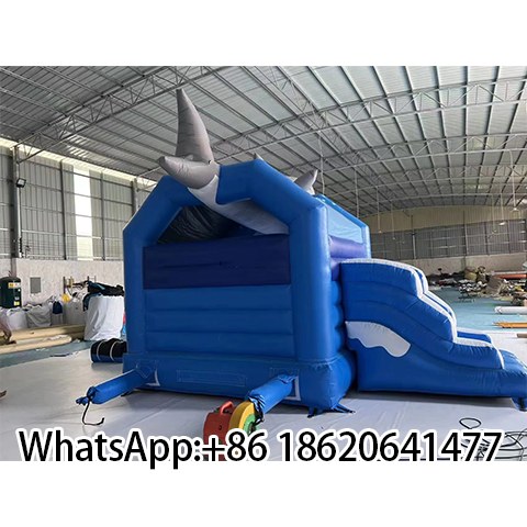 Commercial Inflatable Shark Theme Bounce House Slide Combo Jumping Castle for Kids