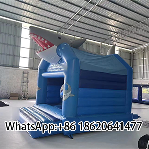 Commercial Inflatable Shark Theme Bounce House Slide Combo Jumping Castle for Kids