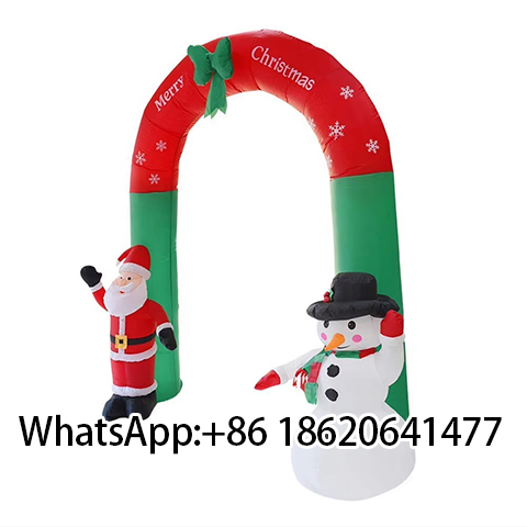 Christmas Snowman Santa Claus Yard Decoration Inflatable Arch for Outdoor