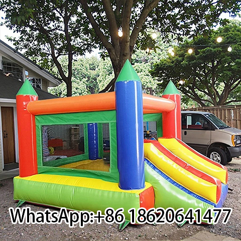 Commercial PVC Inflatable Jumper House Bounce Castle With Slide For Kids And Adults