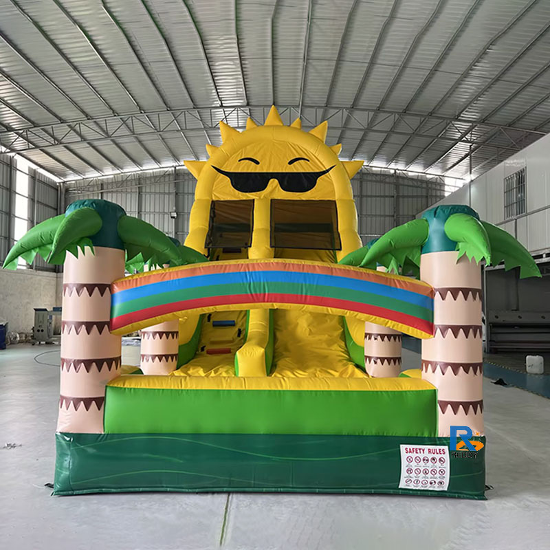 Sunny Vibes Inflatable Slide Castle bouncing castle inflatable outdoor with pool