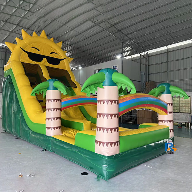 Sunny Vibes Inflatable Slide Castle bouncing castle inflatable outdoor with pool