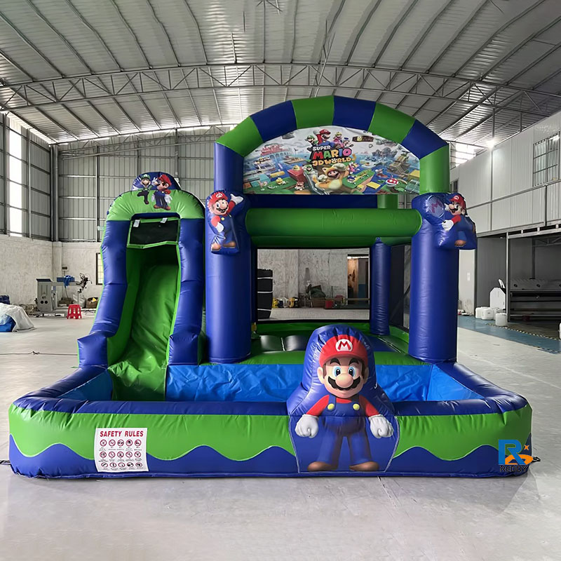 Super Mario Inflatable Castle bounce house with slide bouncy castle water slide
