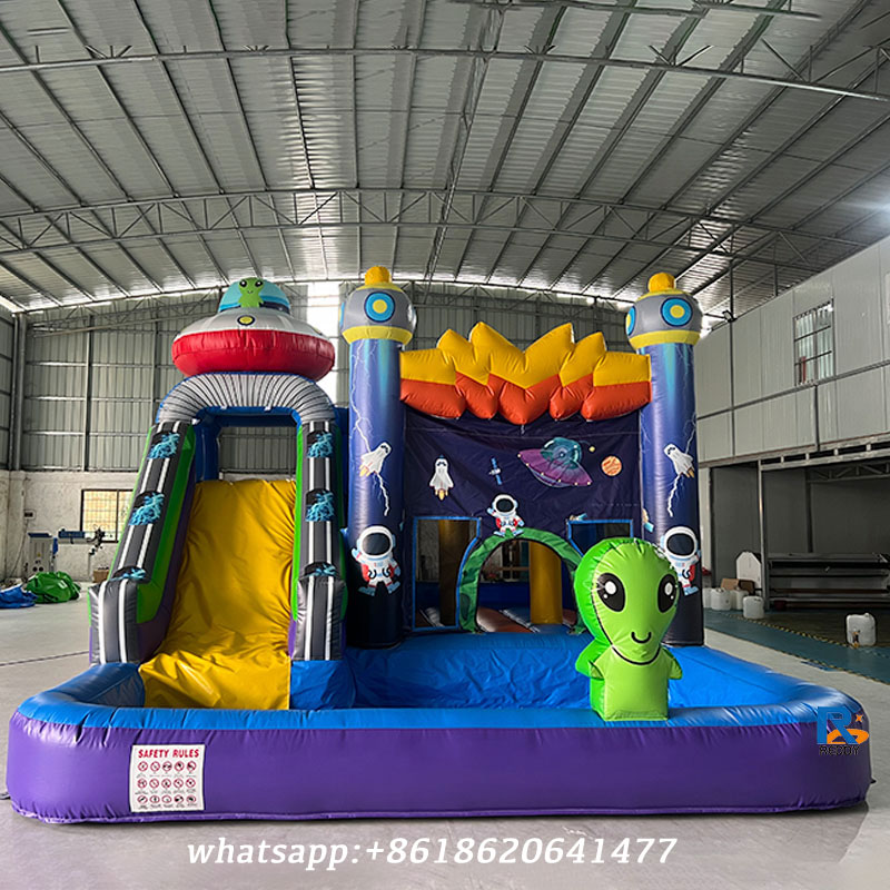 Alien-Themed Inflatable Slide inflatable swimming pool with slide water slides for pool