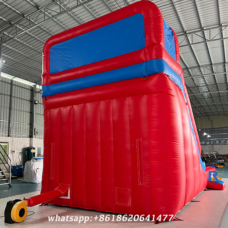 red-and-blue inflatable slide inflatable swimming pool with slide