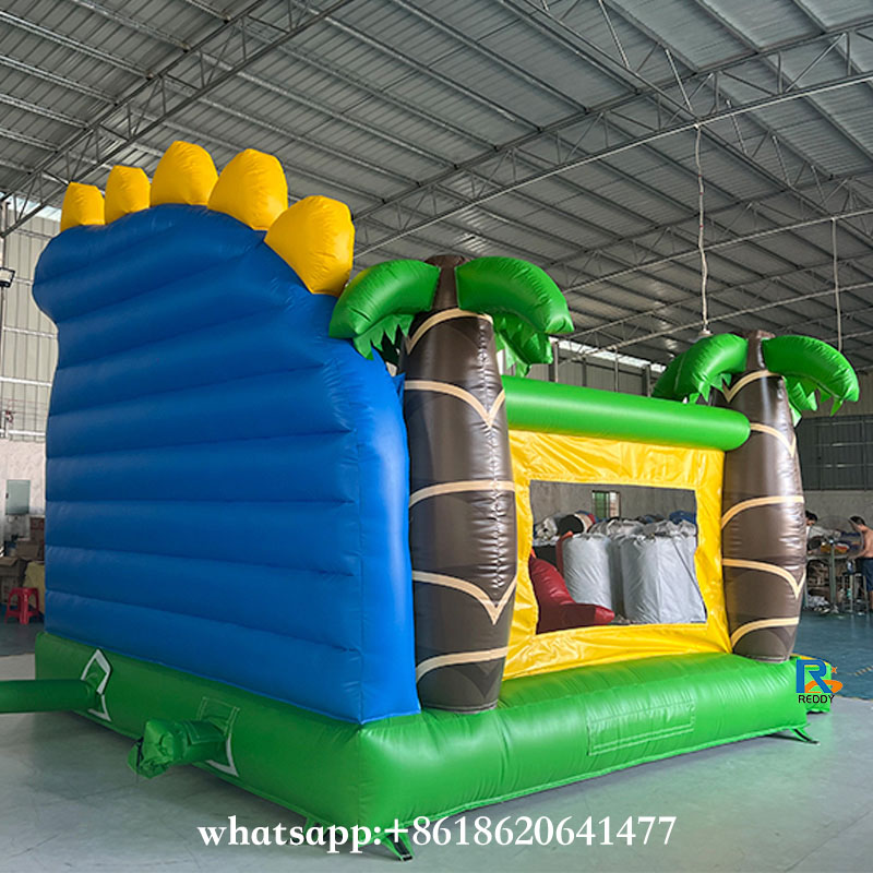 Dinosaur Jungle Inflatable Bounce House with slide inflatable air castle