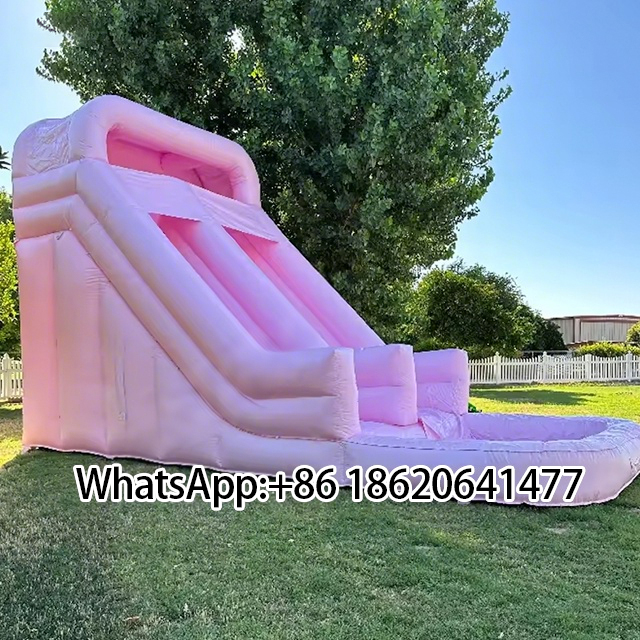 Pink Inflatable Water Slide: Ideal for Outdoor Backyard Fun