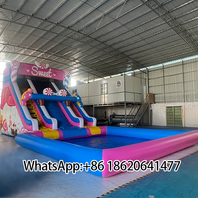 Sweet” - Themed Inflatable Water Slide with Pool
