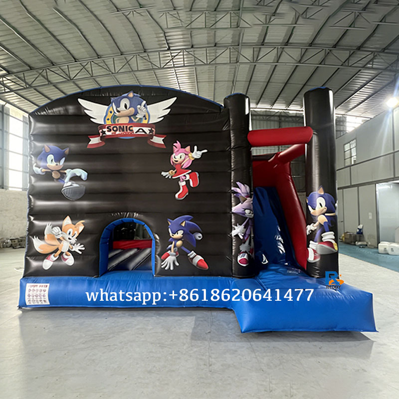Sonic Themed Inflatable Bounce House outdoor jumping castle