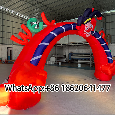 Hot Sale Oxford Inflatable Clown Archway for Outdoor Entrance Race Start Finish