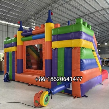 Double Slide Building Blocks Themed Inflatable Water Park with Splash Pool for Ultimate Summer Fun