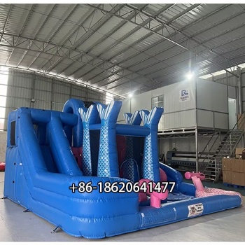Outdoor Fun Mermaid Bounce House with Splash Pool