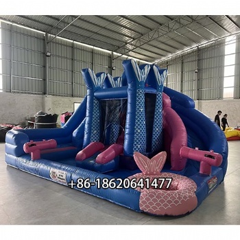 Outdoor Fun Mermaid Bounce House with Splash Pool