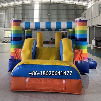 PVC Rainbow Bounce House with Jumping Castle and Water Pit for Kids’ Outdoor Fun and Entertainment