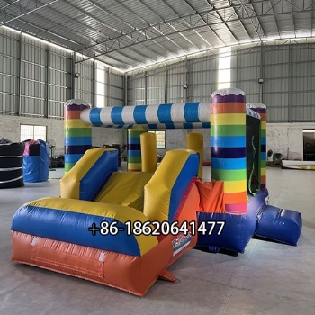 PVC Rainbow Bounce House with Jumping Castle and Water Pit for Kids’ Outdoor Fun and Entertainment