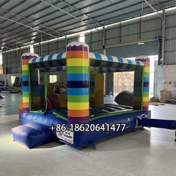 PVC Rainbow Bounce House with Jumping Castle and Water Pit for Kids’ Outdoor Fun and Entertainment
