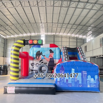 inflatable dry slides with police and Thieves
