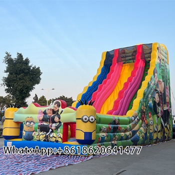 Minions Inflatable Dry Slide with CartoonTheme and Outdoor Play Area