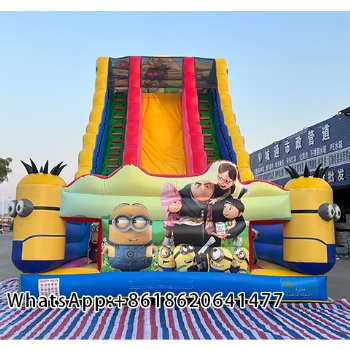 Minions Inflatable Dry Slide with CartoonTheme and Outdoor Play Area