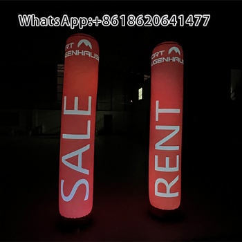 Custom Inflatable LED Lighting Column with Printed Logo for Advertising and Outdoor Events