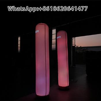 Custom Inflatable LED Lighting Column with Printed Logo for Advertising and Outdoor Events