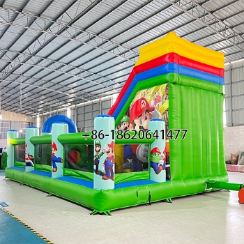 2024 Super Mario Inflatable Playground - Dry Slide & Bouncy Castle for Kids and Adults