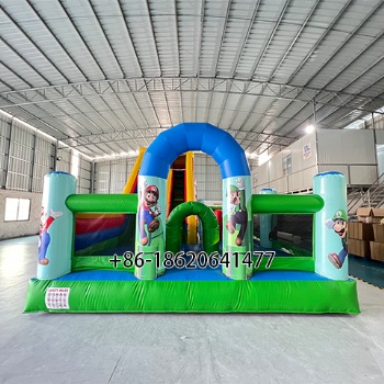 2024 Super Mario Inflatable Playground - Dry Slide & Bouncy Castle for Kids and Adults