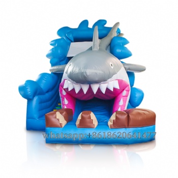 grade inflatable shark  slides for sale