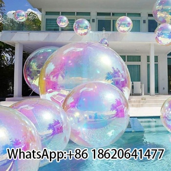 Colorful PVC Inflatable Mirror Chrome Ball Rainbow Balloon Model for Party Wedding