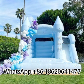 Commercial Rental Blue Inflatable Combo Bounce House Bouncy Castle  with Slide
