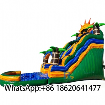 High Quality Foldable Inflatable Water Slide With Pool For Water Parks