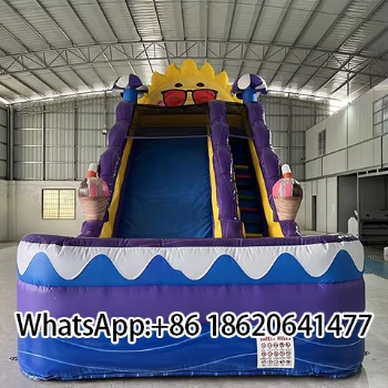 Factory Commercial PVC Jumping Castle Inflatable Water Slide With Pool For  Outdoor
