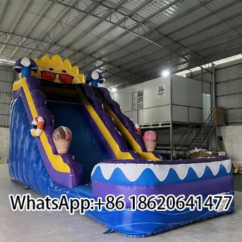 Factory Commercial PVC Jumping Castle Inflatable Water Slide With Pool For  Outdoor