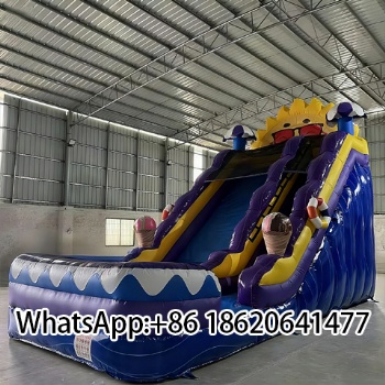 Factory Commercial PVC Jumping Castle Inflatable Water Slide With Pool For  Outdoor