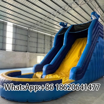 Modern  Inflatable Simple Water Slide With Swimming Pool  Bounce House For Children