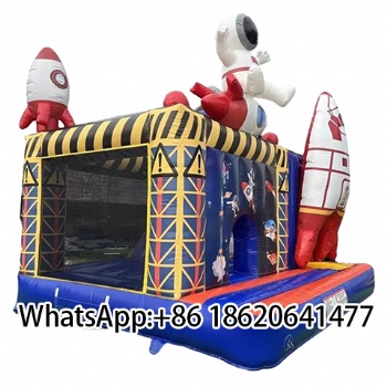 Large Astronaut Themed Outdoor Inflatable Bounce House Obstacle Course Slide