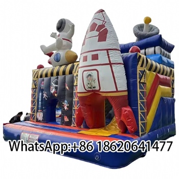 Large Astronaut Themed Outdoor Inflatable Bounce House Obstacle Course Slide
