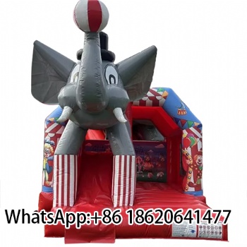 Outdoor Circus Themed Inflatable Castle Bounce House  for Kids Amusement Park