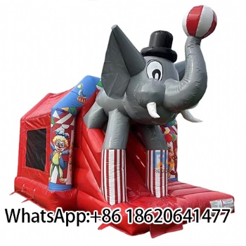 Outdoor Circus Themed Inflatable Castle Bounce House  for Kids Amusement Park