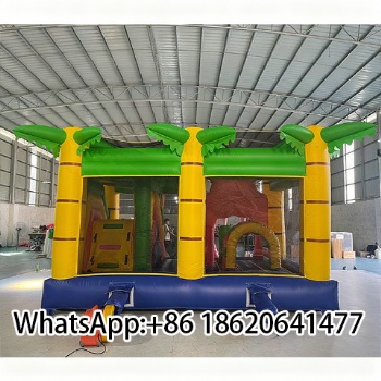 Factory Sale Lion Theme Inflatable Bounce House with Dry Slide For Kids