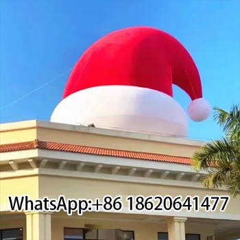 Christmas Shopping Festival Inflatable Roof Props Santa Hat Model for Outdoor