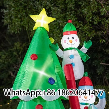 Christmas Inflatable Snowman Climbing Tree with  Air Blower For Outdoor