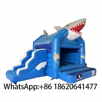 Commercial Inflatable Shark Theme Bounce House Slide Combo Jumping Castle for Kids
