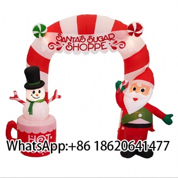 Christmas Snowman Santa Claus Yard Decoration Inflatable Arch for Outdoor
