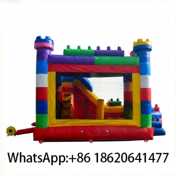 Top Quality Jumping Castle Inflatable Brick Style Bouncy House with Slide Combo for Kids