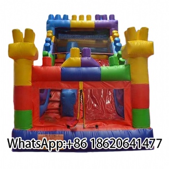 Inflatable Building Blocks Outdoor Jumping Castle with Slide Bounce House for Sale