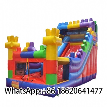 Inflatable Building Blocks Outdoor Jumping Castle with Slide Bounce House for Sale